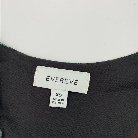 Evereve smocked sleeveless mesh blouse shirt top green faux wrap green brown XS - Picture 5 of 5